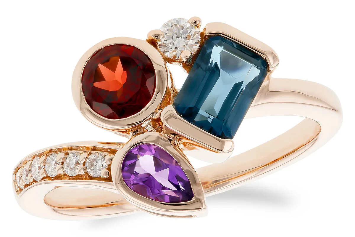 Semi-Precious Stone Ring in rose gold