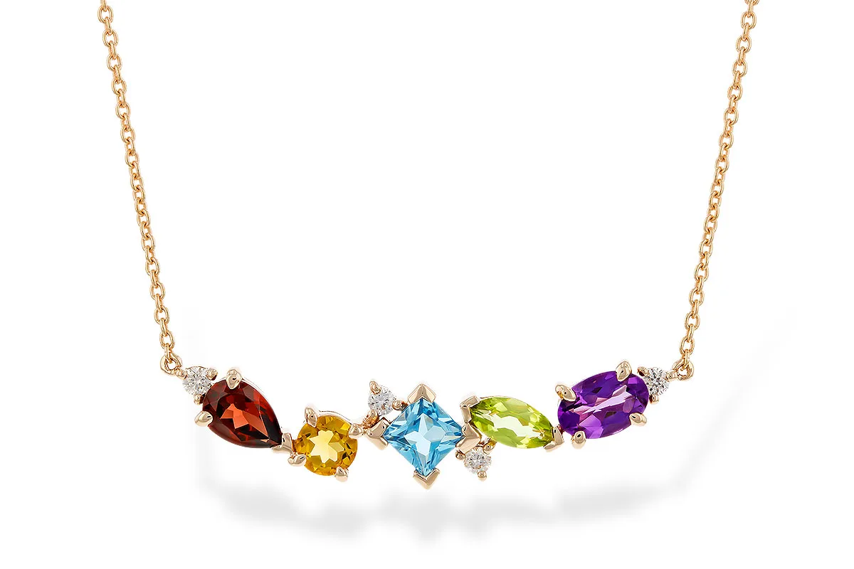 Semi-Precious Stone Necklace in rose gold