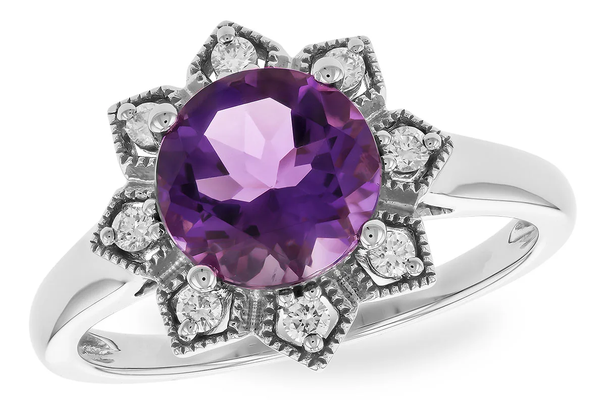 Amethyst Ring in white gold