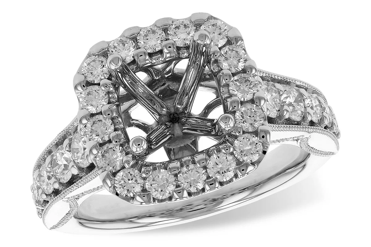 Diamond Semi-Mount Engagement Ring in white gold