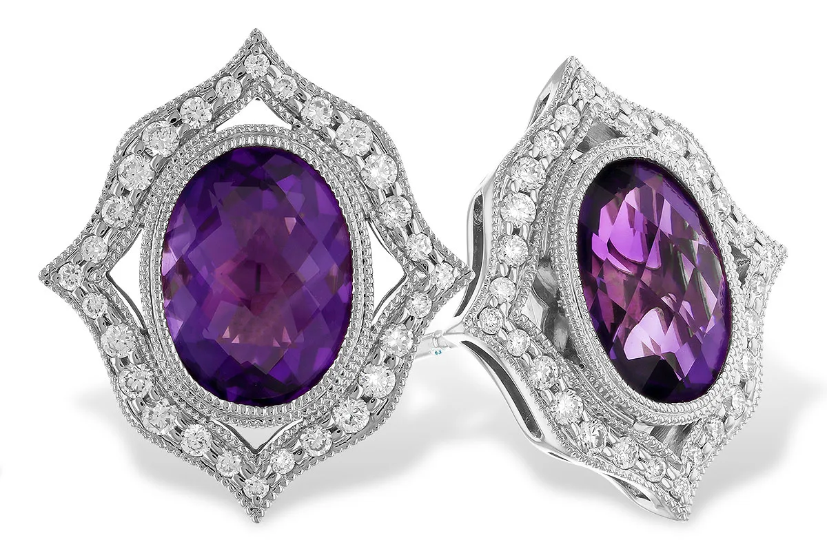 Amethyst Earrings in white gold