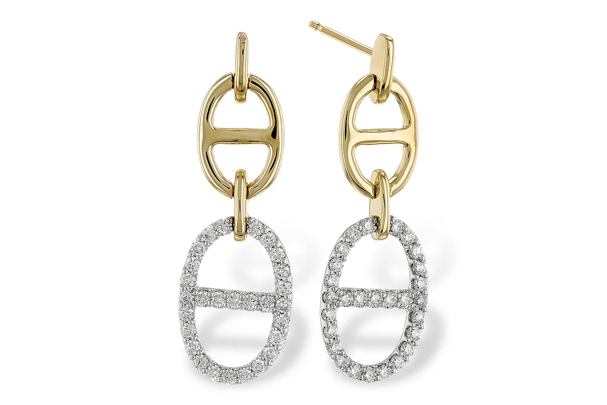 Diamond Earrings in yellow & white