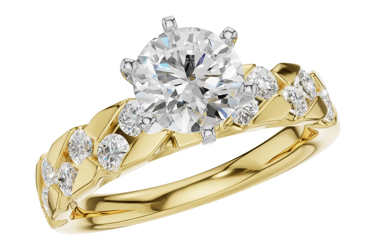 Diamond Semi-Mount Engagement Ring in yellow gold