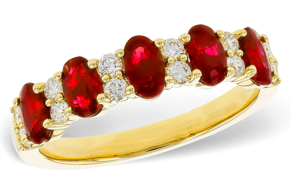 Ruby Wedding Band in yellow gold