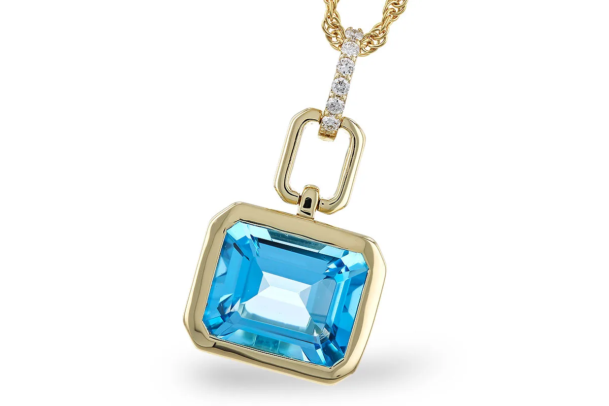 Blue Topaz Necklace in yellow gold