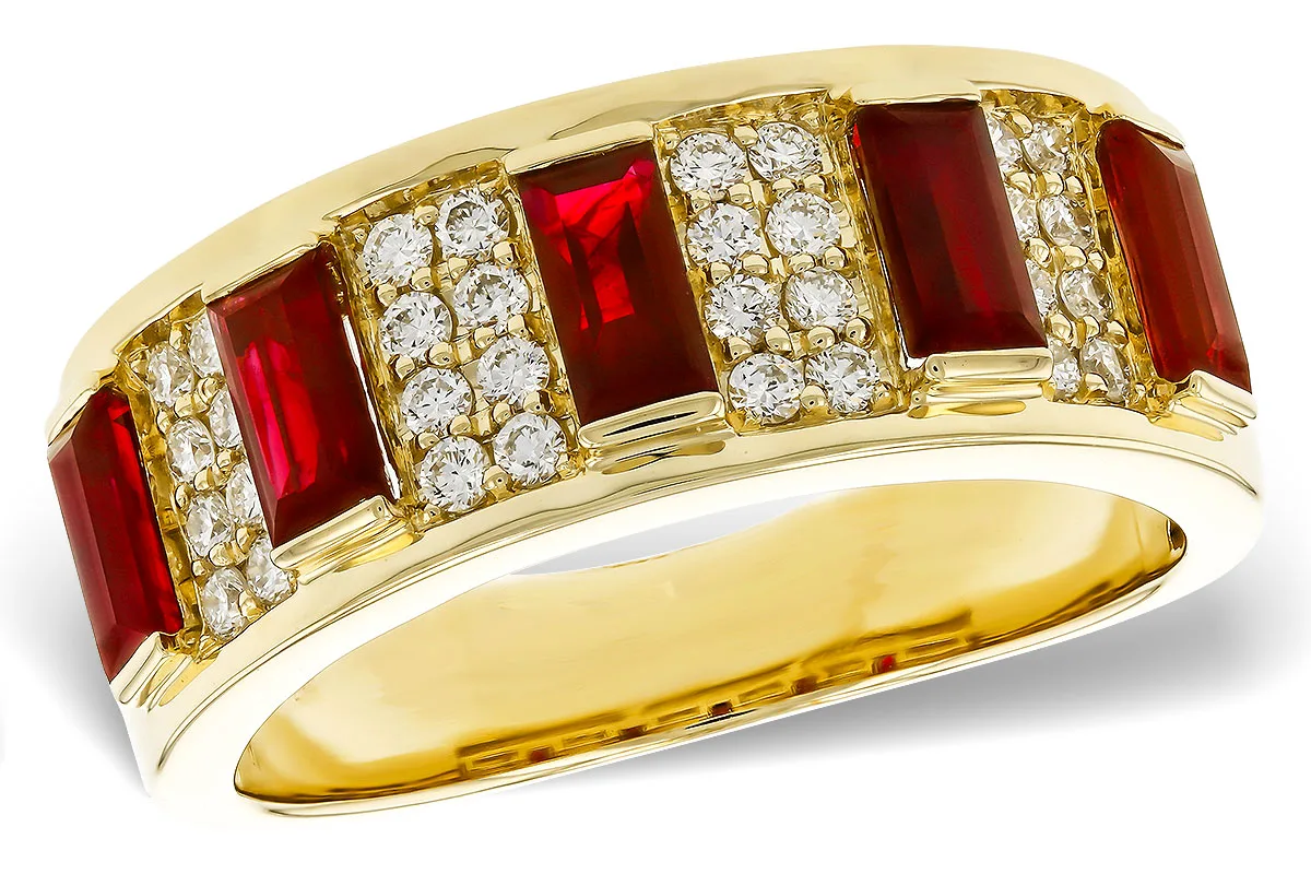 Ruby Wedding Band in yellow gold