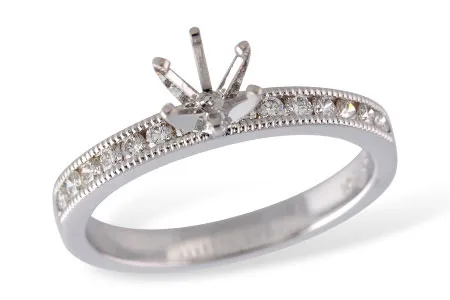 Diamond Semi-Mount Engagement Ring in white gold
