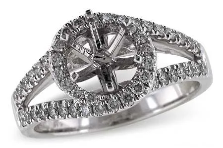 Diamond Semi-Mount Engagement Ring in white gold