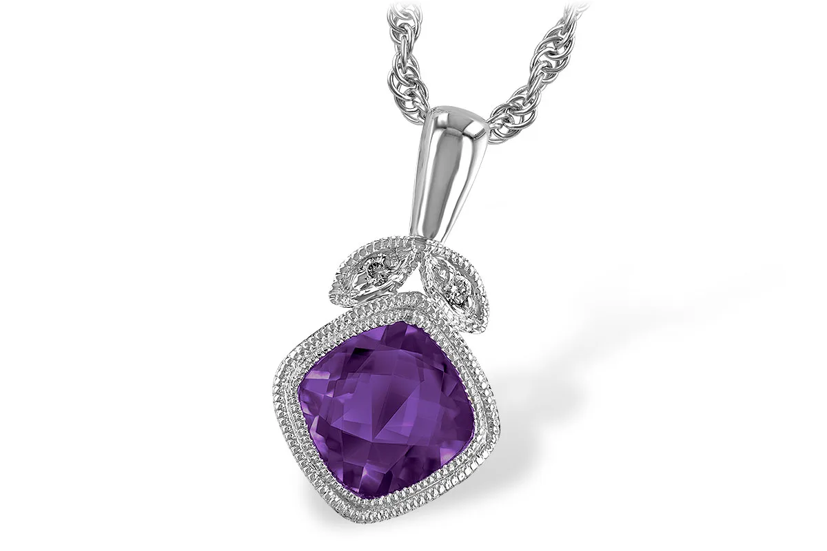 Amethyst Necklace in white gold