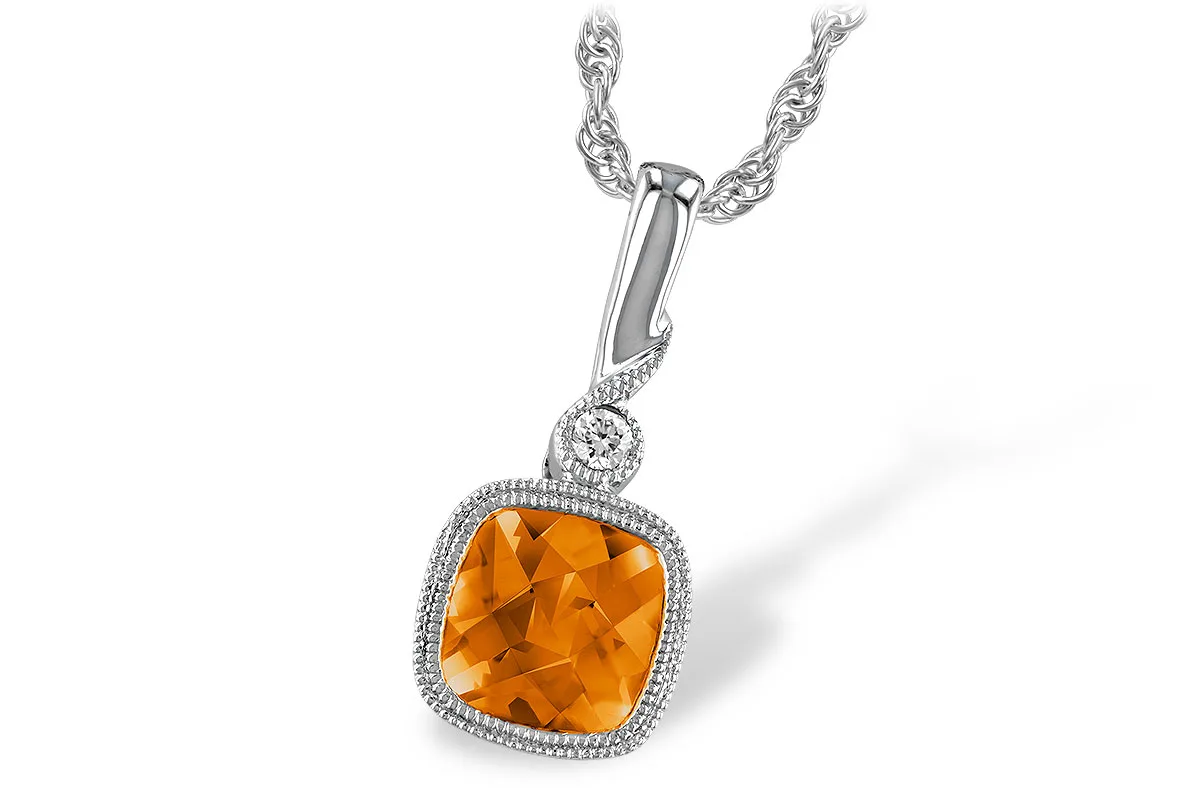 Citrine Necklace in white gold