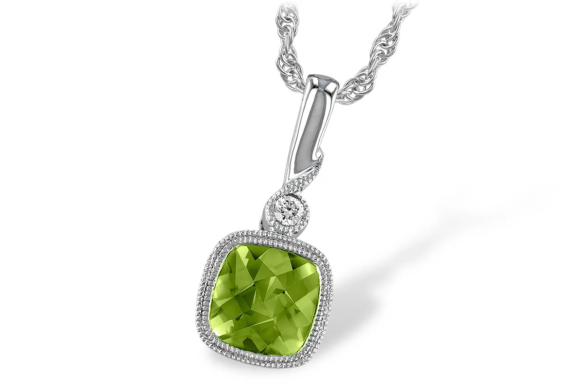 Peridot Necklace in white gold
