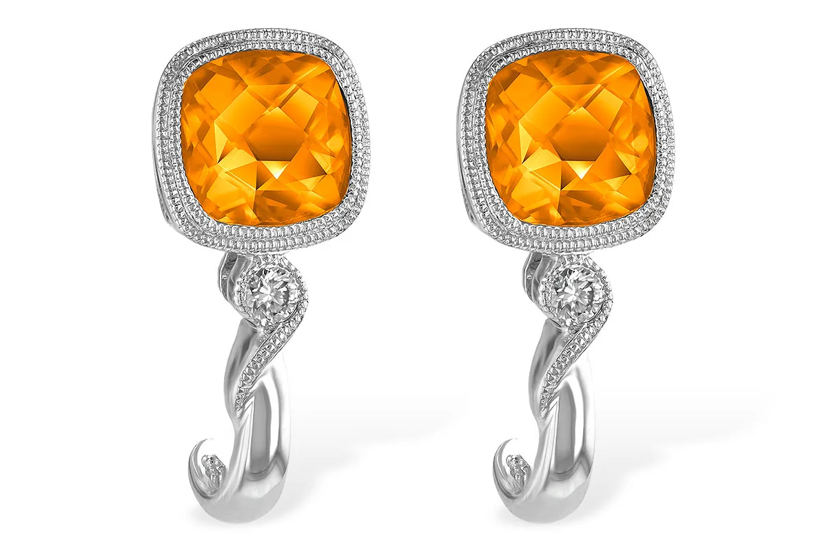 Citrine Earrings in white gold