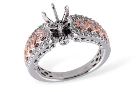 Diamond Semi-Mount Engagement Ring in two-tone (reversed)
