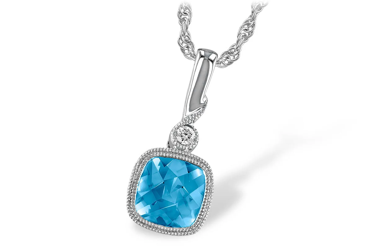 Blue Topaz Necklace in white gold
