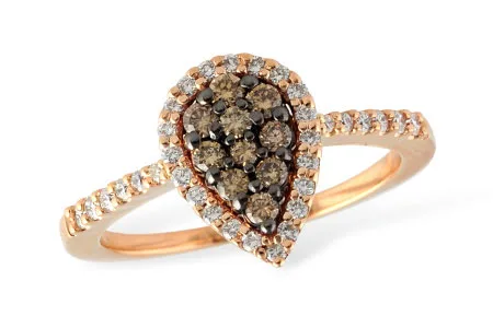 Diamond & Brown Diamond Ring in rose gold