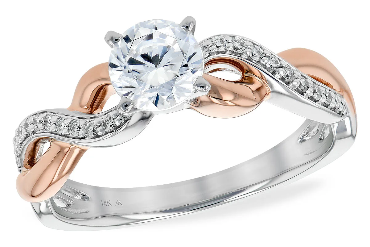 Diamond Semi-Mount Engagement Ring in two-tone