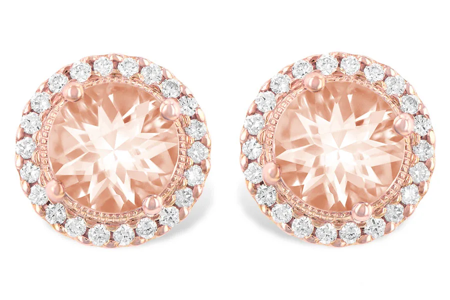 Morganite Earrings in rose gold