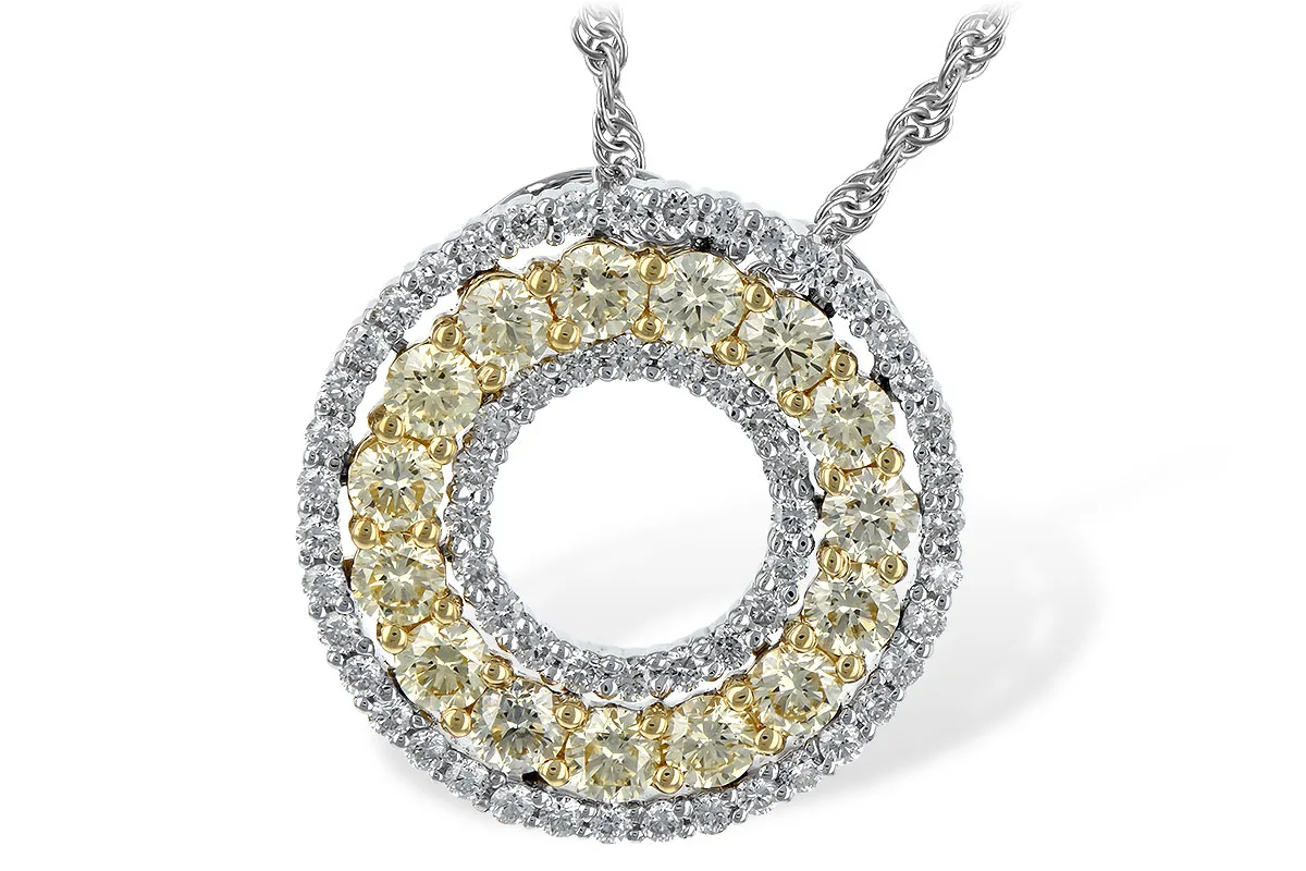 Yellow Diamond Necklace in two-tone (reversed)