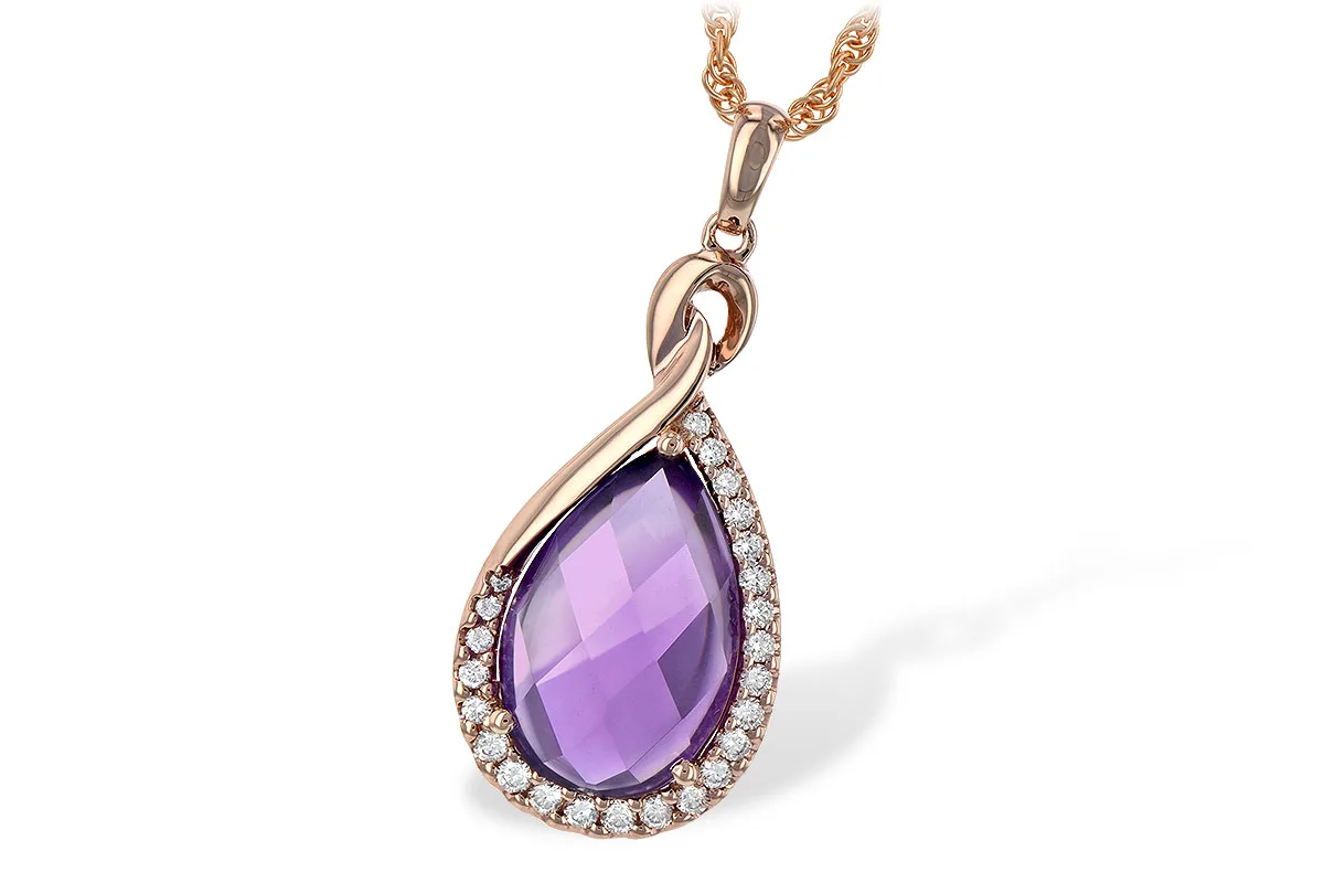 Amethyst Necklace in rose gold