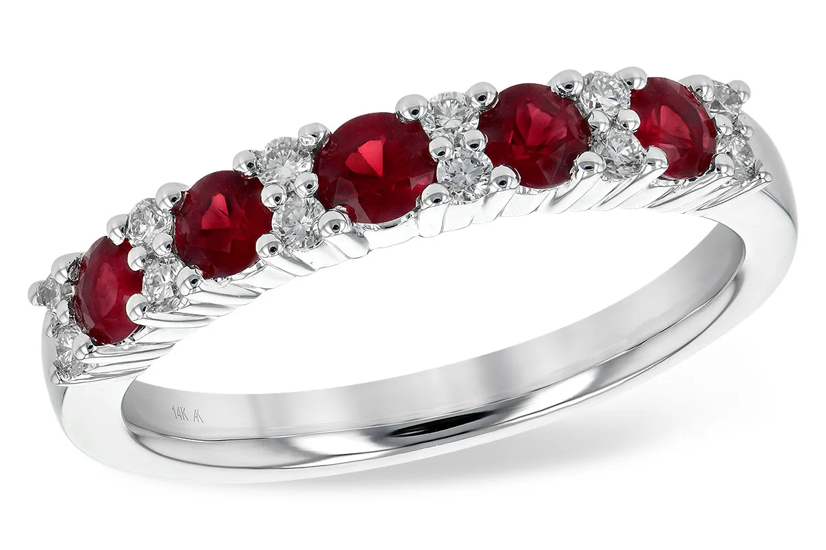 Ruby Wedding Band in white gold