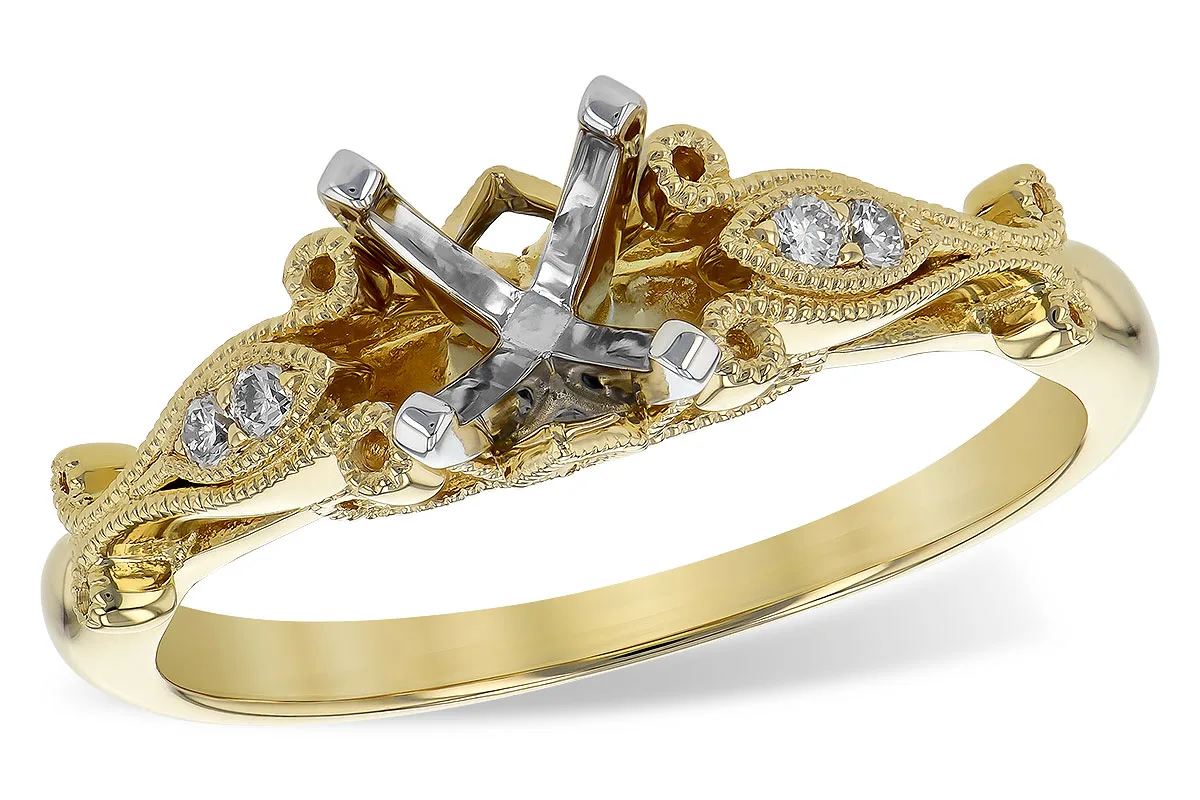 Diamond Semi-Mount Engagement Ring in yellow gold
