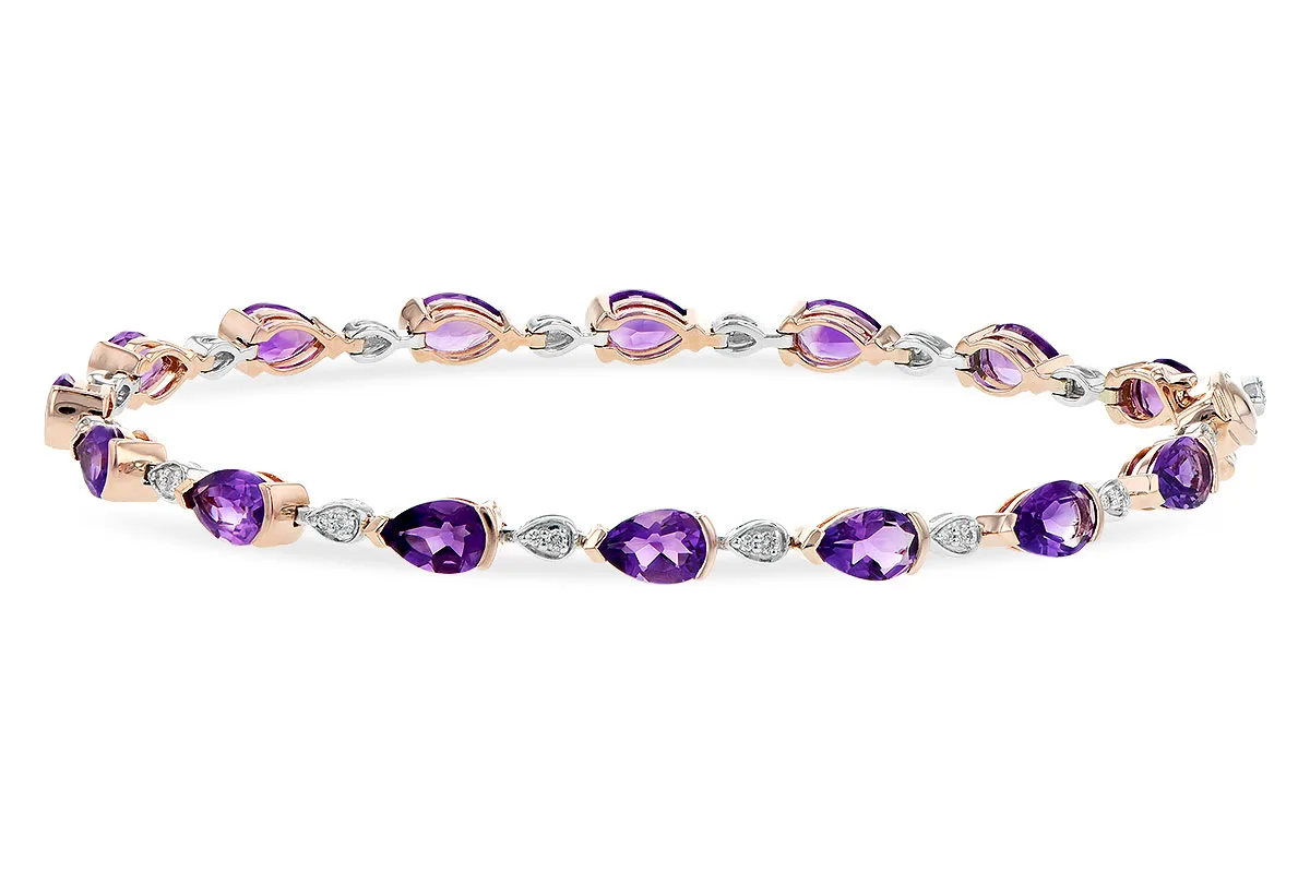 Amethyst Bracelet in two-tone