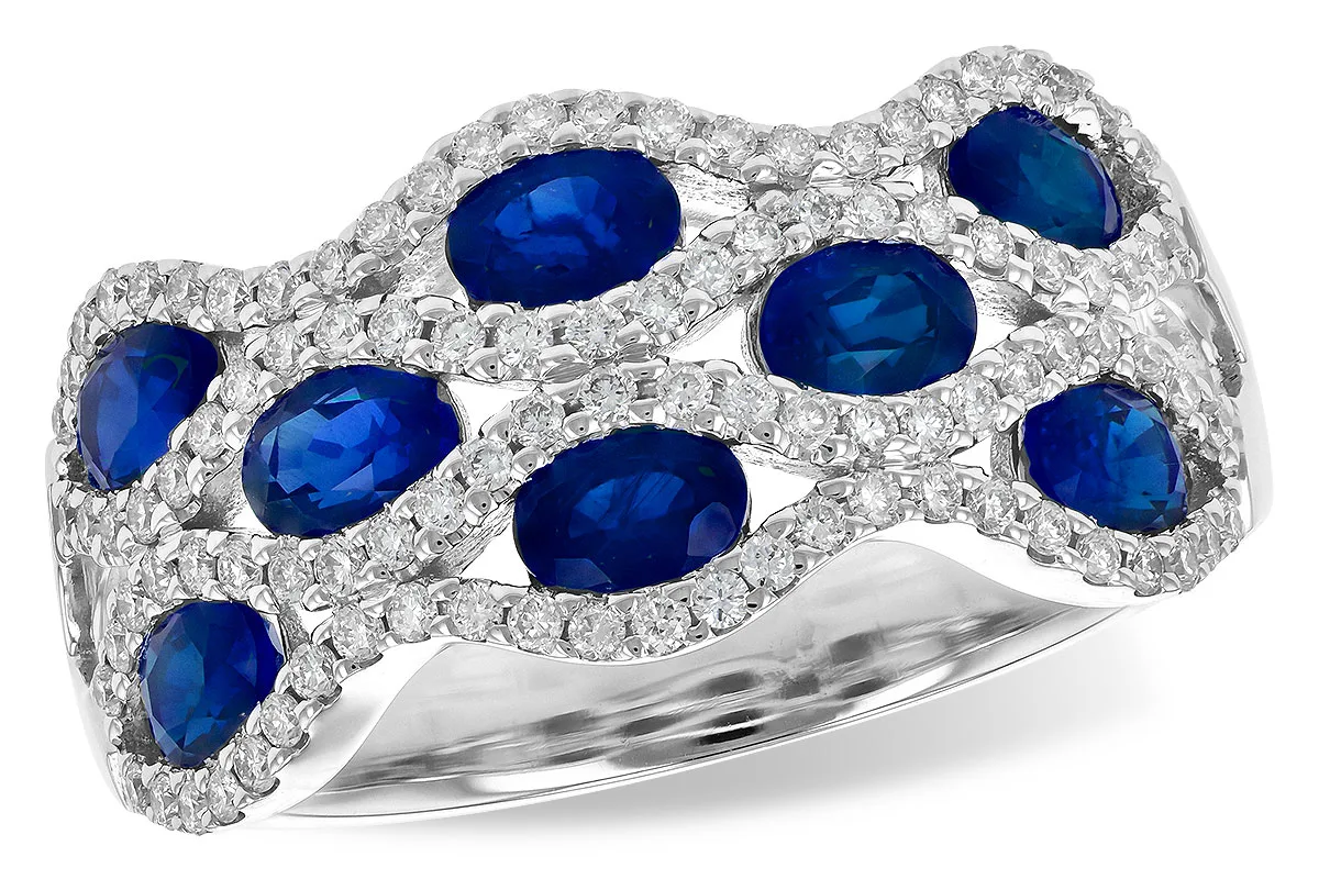 Sapphire Wedding Band in white gold
