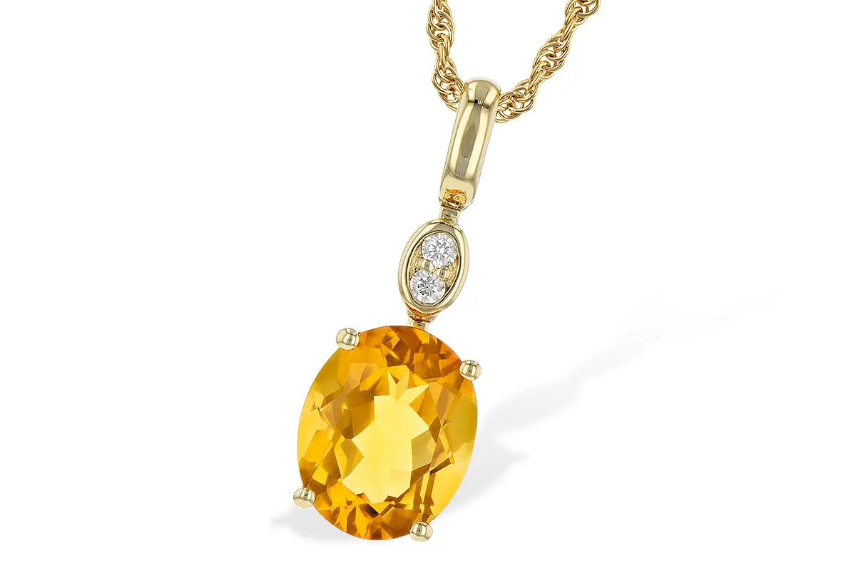 Citrine Necklace in yellow gold