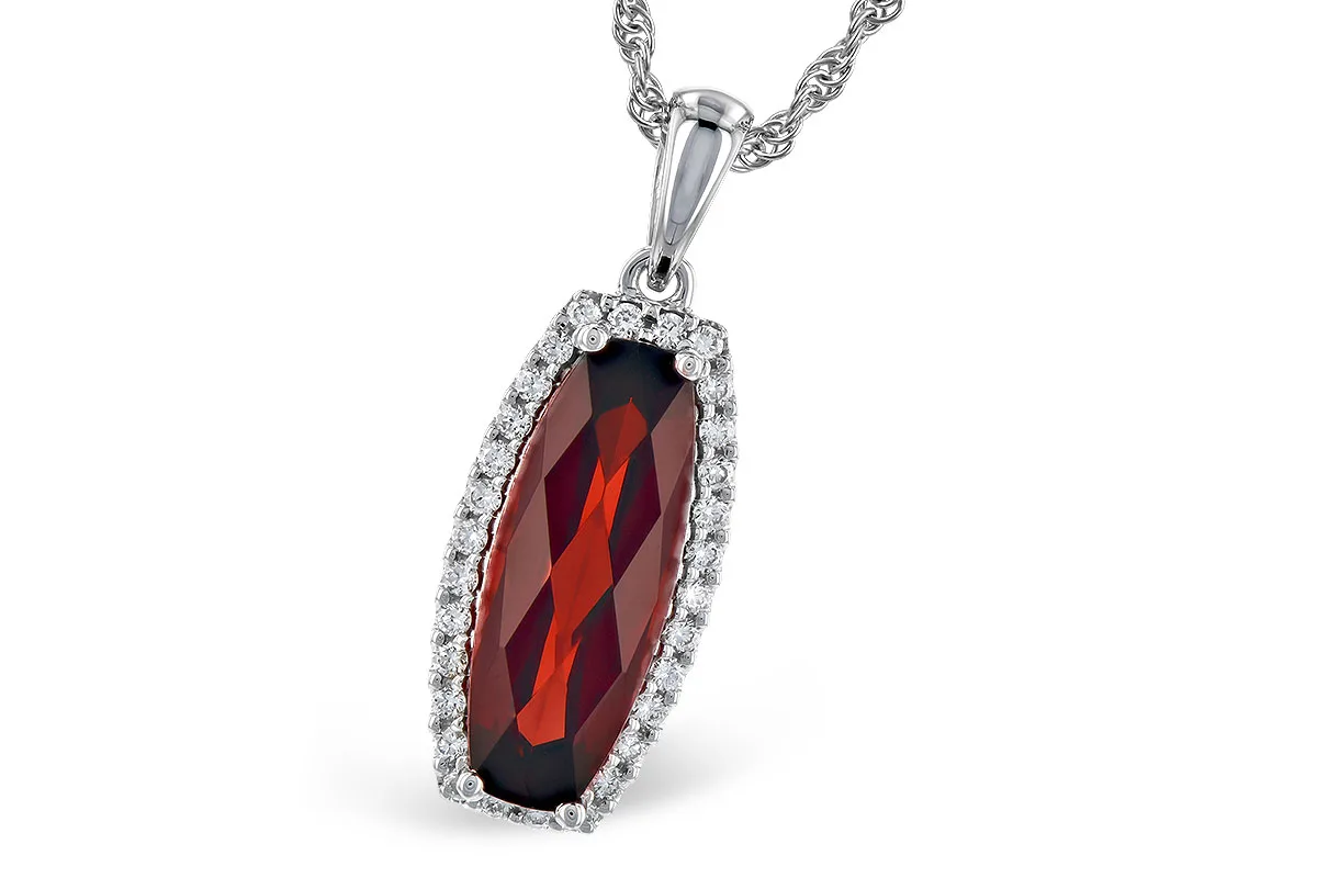 Garnet Necklace in white gold