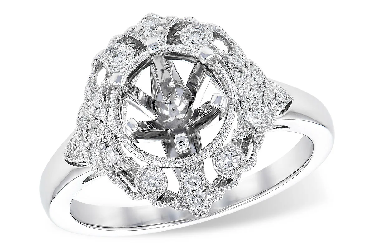 Diamond Semi-Mount Engagement Ring in white gold