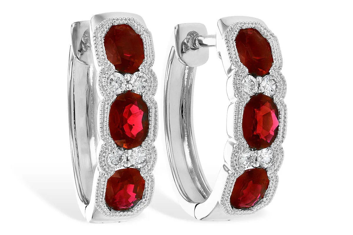Ruby Earrings in white gold