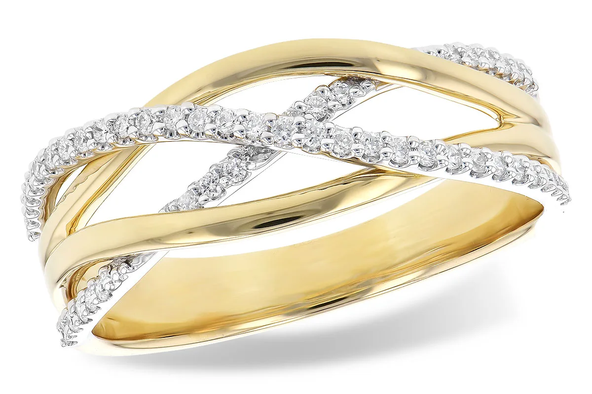 Diamond Wedding Band in yellow & white
