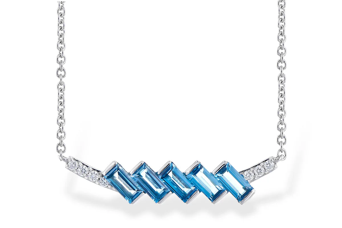 London Blue Topaz Necklace in white gold