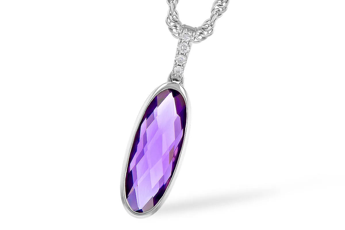 Amethyst Necklace in white gold