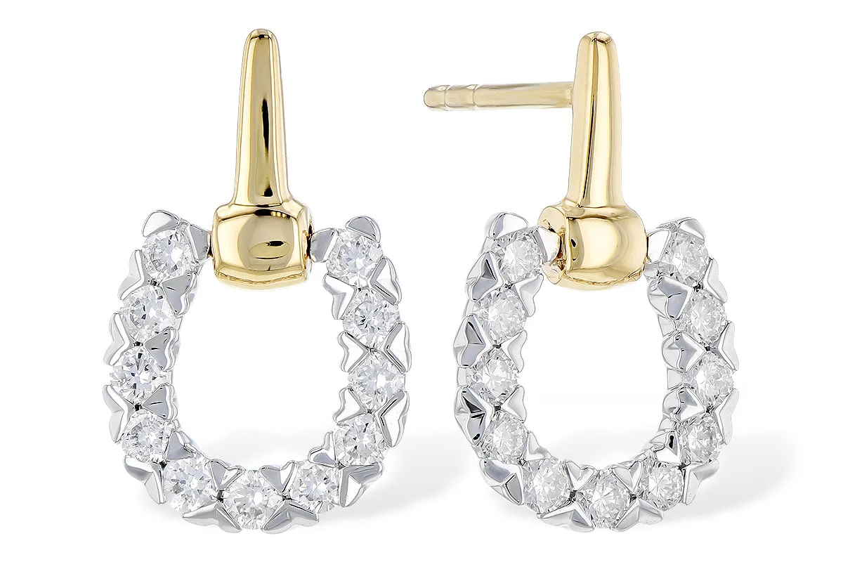 Diamond Earrings in yellow & white
