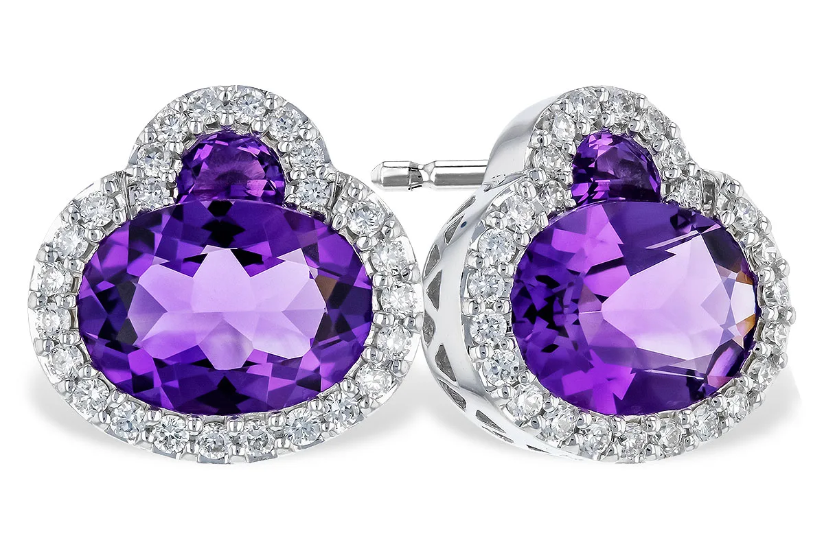 Amethyst Earrings in white gold