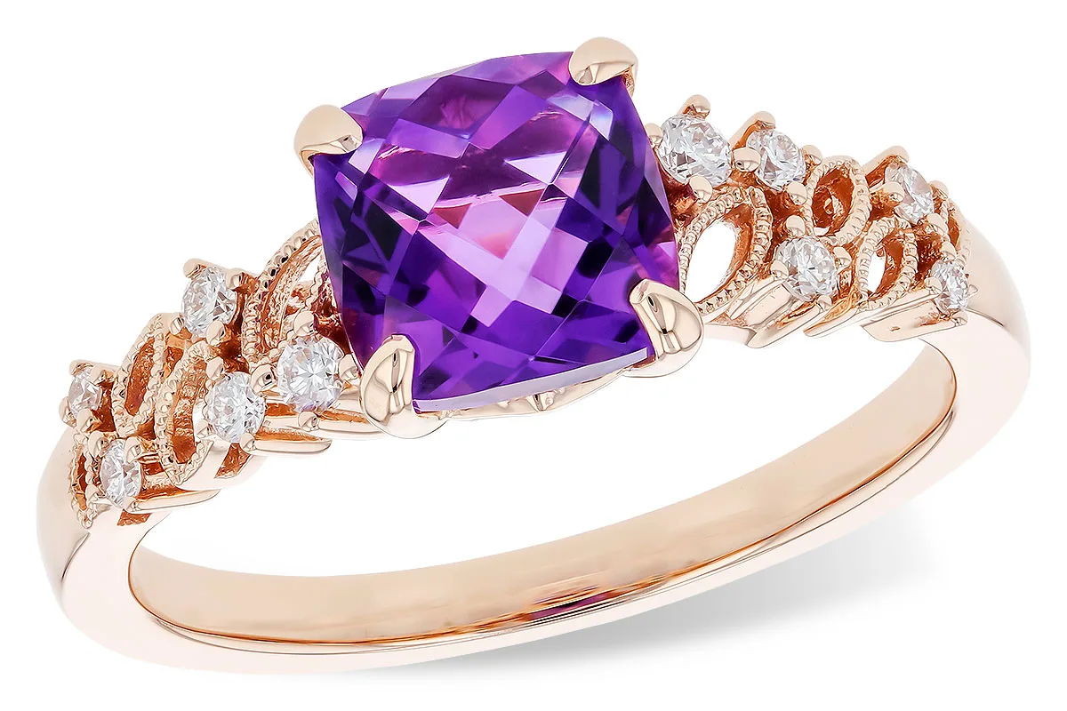 Amethyst Ring in rose gold