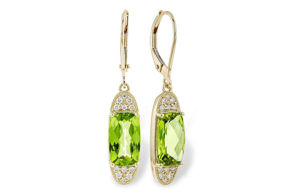 Peridot Earrings in yellow gold