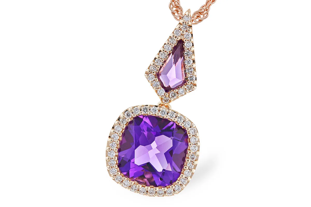 Amethyst Necklace in rose gold
