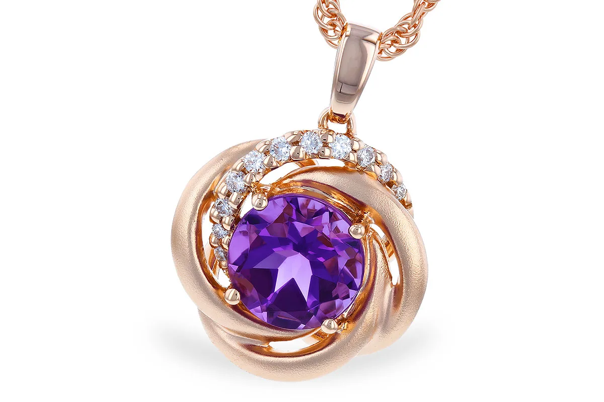 Amethyst Necklace in rose gold