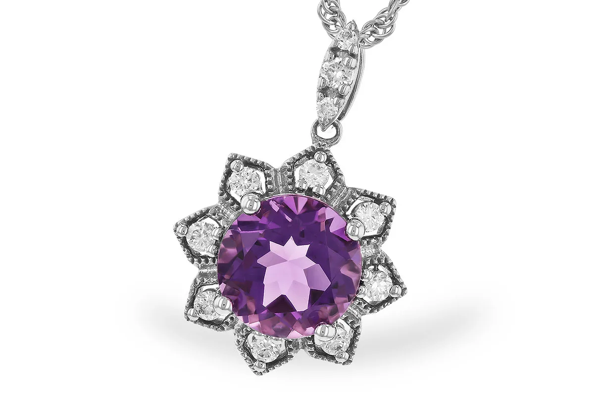 Amethyst Necklace in white gold