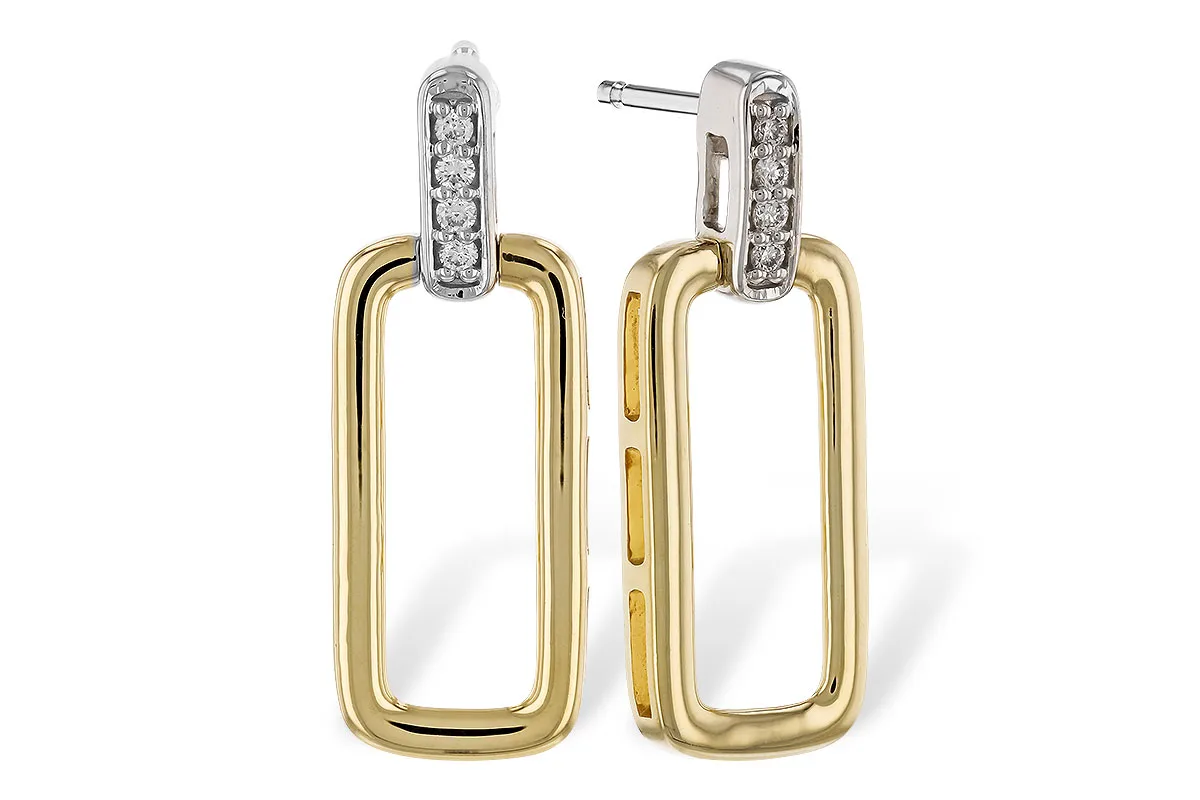 Diamond Earrings in yellow & white