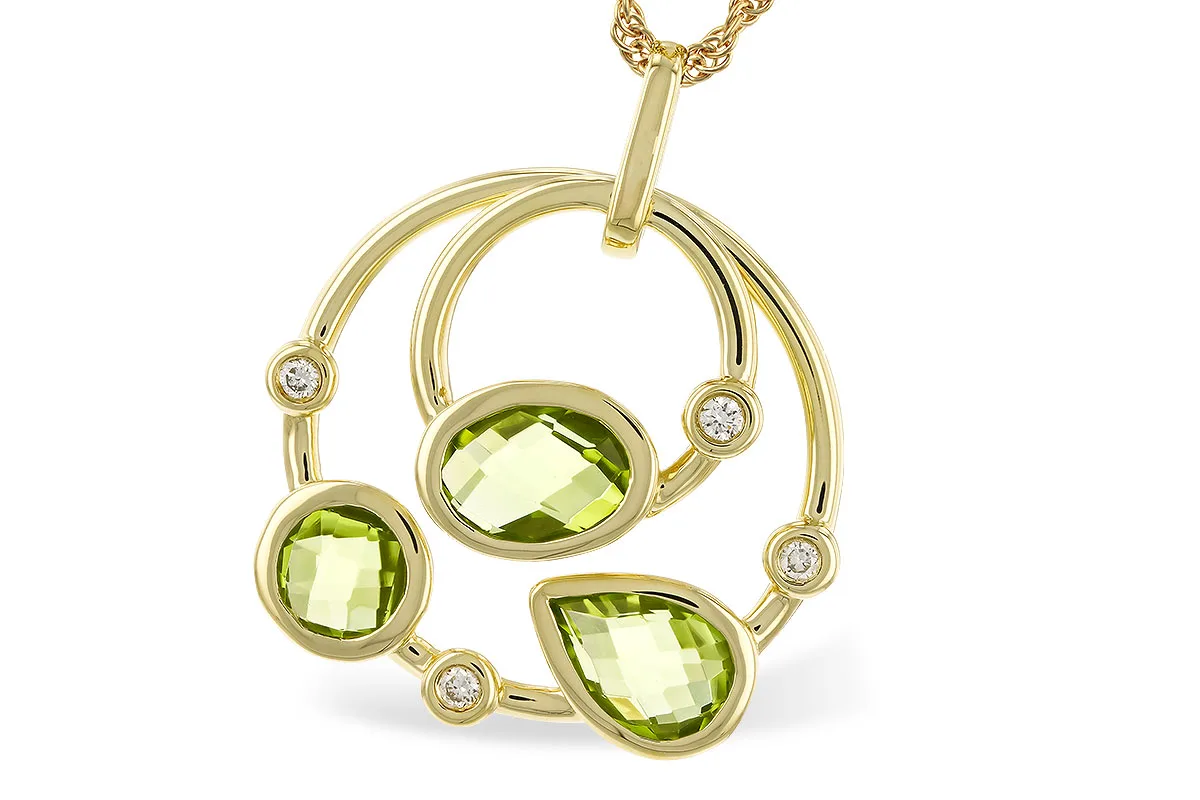 Peridot Necklace in yellow gold
