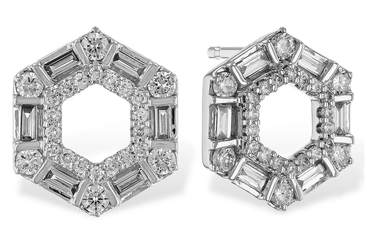 Baguette Diamond Earrings in white gold