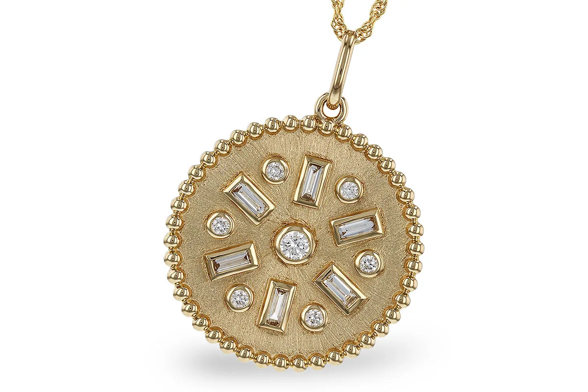 Baguette Diamond Necklace in yellow gold