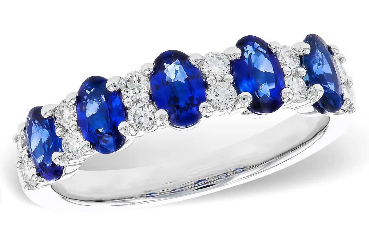 Sapphire Wedding Band in white gold