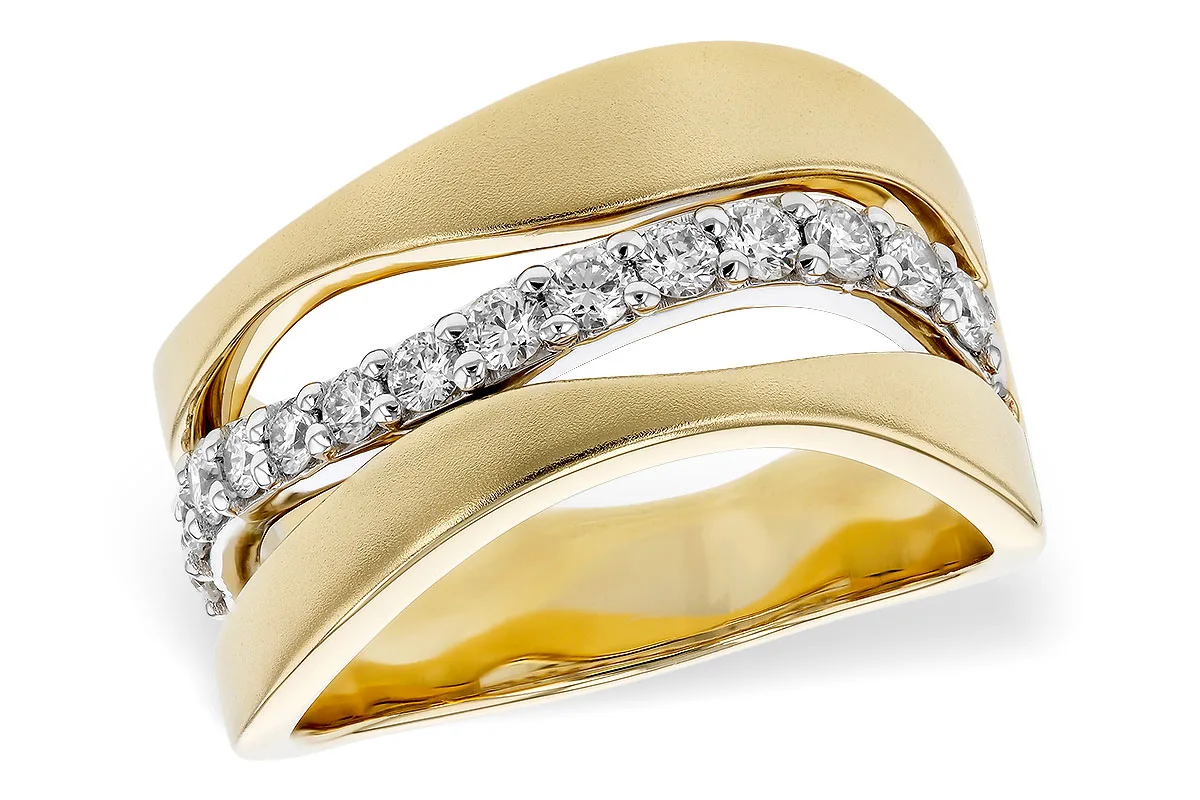 Diamond Wedding Band in yellow & white