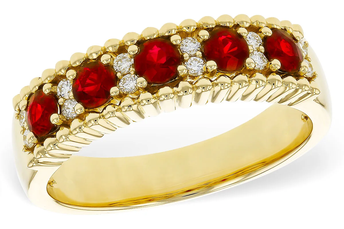 Ruby Wedding Band in yellow gold