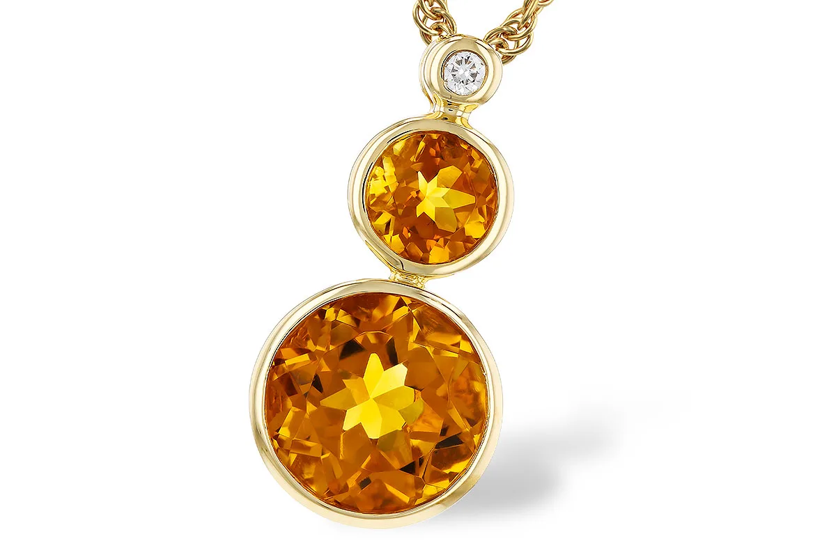 Citrine Necklace in yellow gold