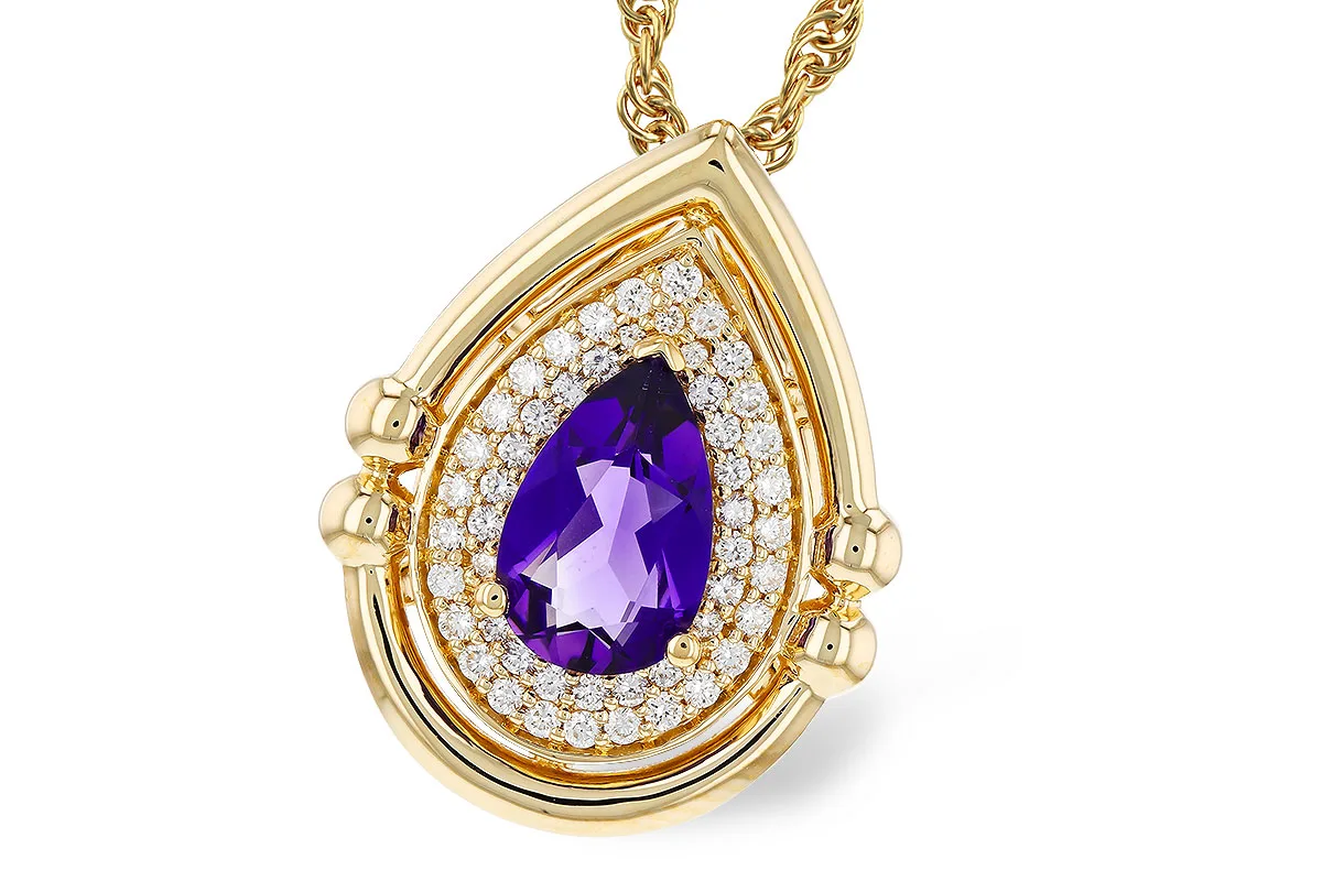 Amethyst Necklace in yellow gold